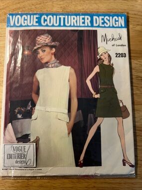 Vogue Couturier Design #2203 Semi-Fitted A- Line  Dress Pattern Cloth label inc